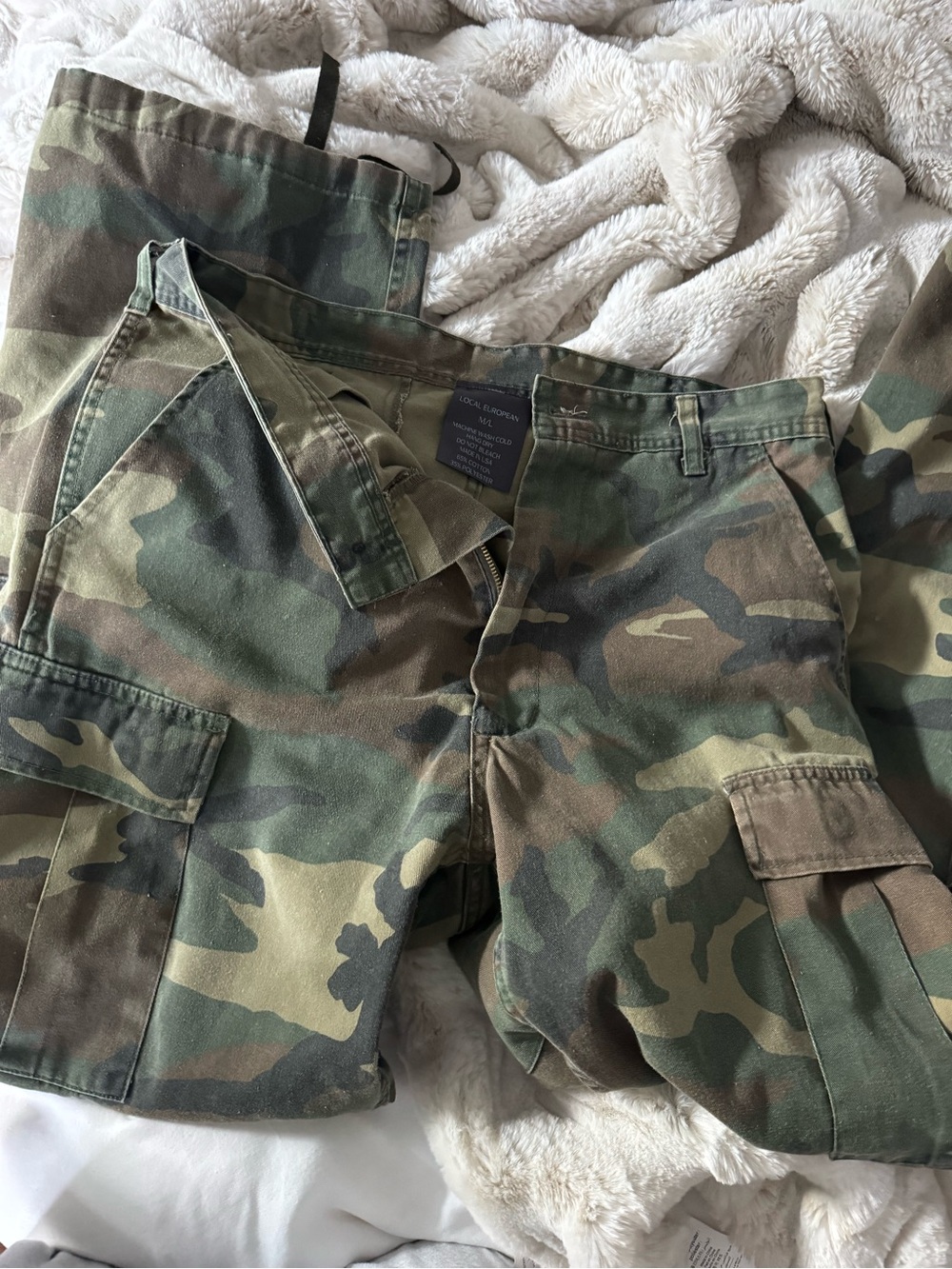 Local European Women's Camouflage Cargo Boot Cut Pants